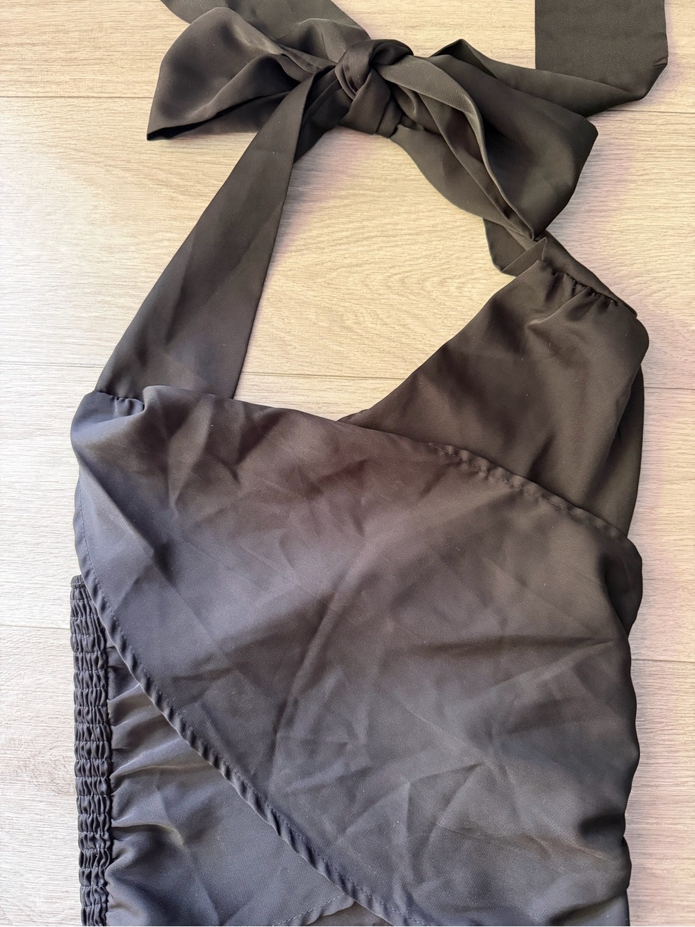 Chic Black Halter-Style Top, Size Medium